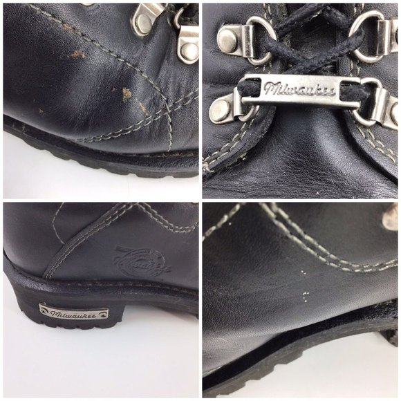 Milwaukee Mens Size 9 D Jackhammer Leather Motorcycle Boots MB434 Org $155 main image 4